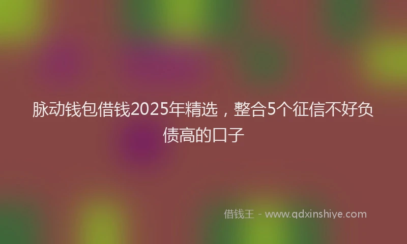 脉动钱包借钱2025年精选，整合5个征信不好负债高的口子