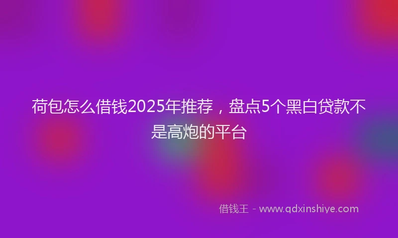 荷包怎么借钱2025年推荐，盘点5个黑白贷款不是高炮的平台