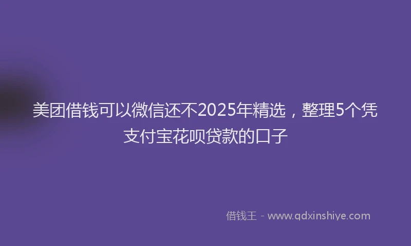 美团借钱可以微信还不2025年精选，整理5个凭支付宝花呗贷款的口子