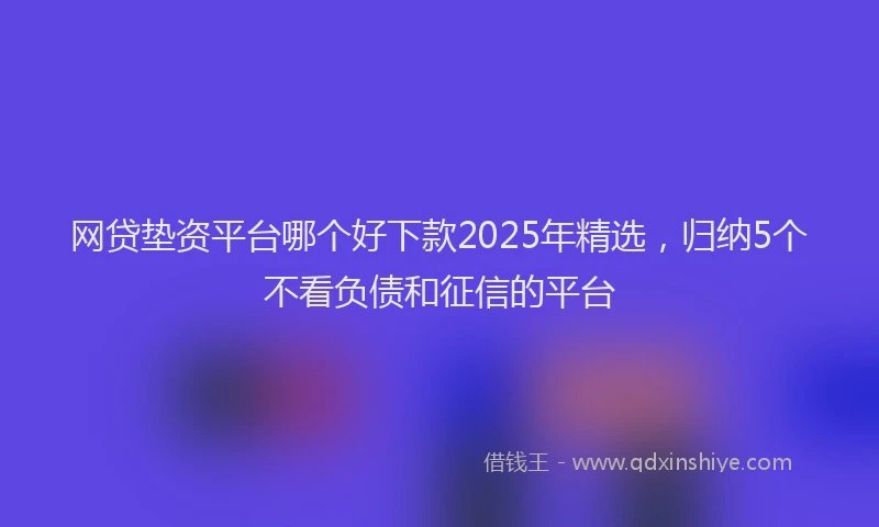 网贷垫资平台哪个好下款2025年精选，归纳5个不看负债和征信的平台