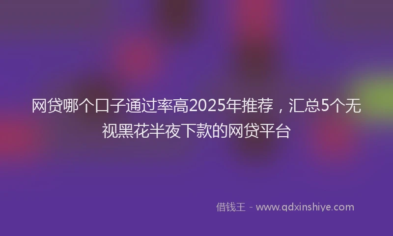 网贷哪个口子通过率高2025年推荐，汇总5个无视黑花半夜下款的网贷平台