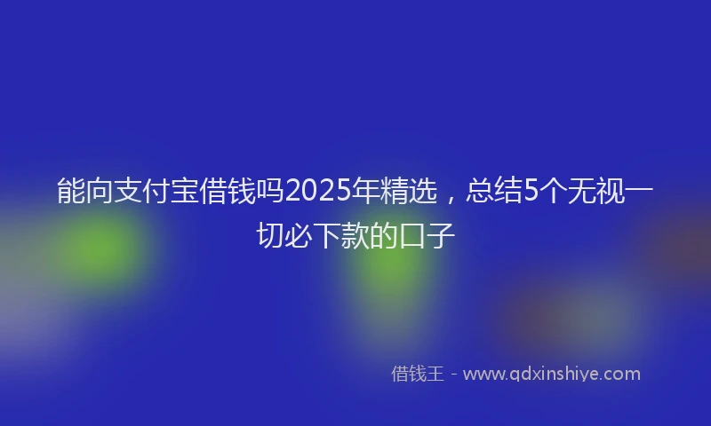 能向支付宝借钱吗2025年精选，总结5个无视一切必下款的口子