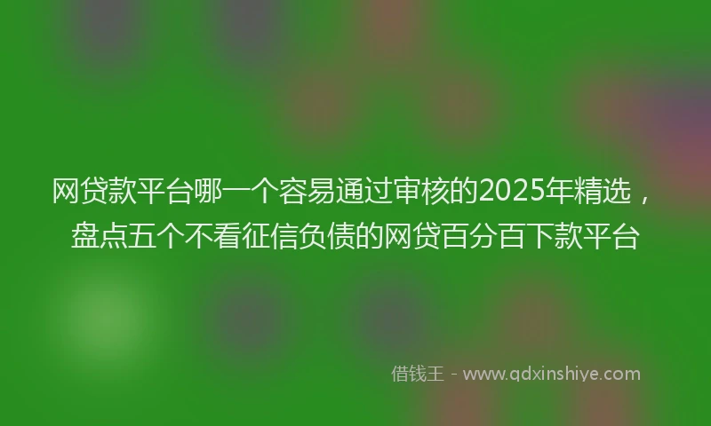 网贷款平台哪一个容易通过审核的2025年精选，盘点五个不看征信负债的网贷百分百下款平台