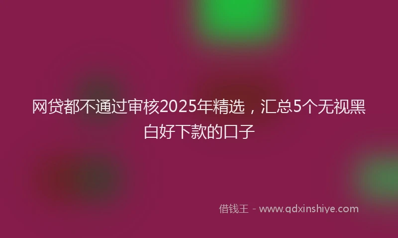 网贷都不通过审核2025年精选，汇总5个无视黑白好下款的口子