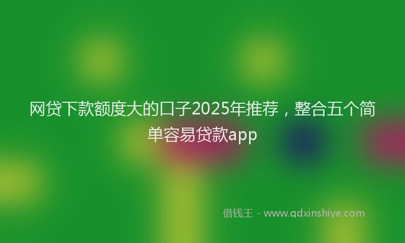 网贷下款额度大的口子2025年推荐，整合五个简单容易贷款app