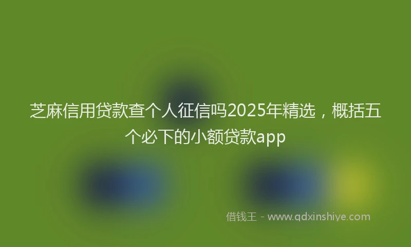 芝麻信用贷款查个人征信吗2025年精选，概括五个必下的小额贷款app