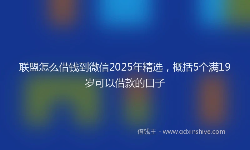 联盟怎么借钱到微信2025年精选，概括5个满19岁可以借款的口子