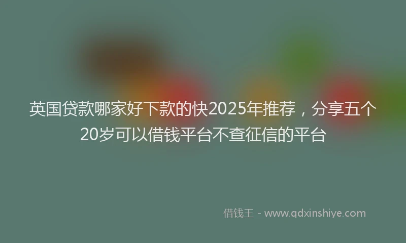 英国贷款哪家好下款的快2025年推荐，分享五个20岁可以借钱平台不查征信的平台