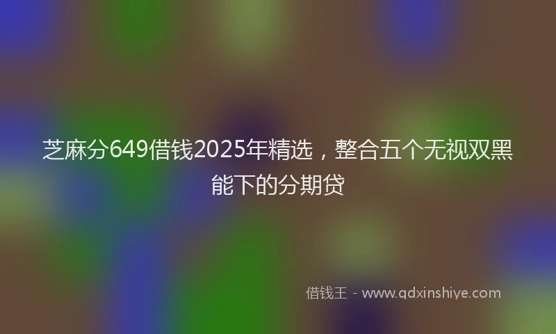 芝麻分649借钱2025年精选，整合五个无视双黑能下的分期贷