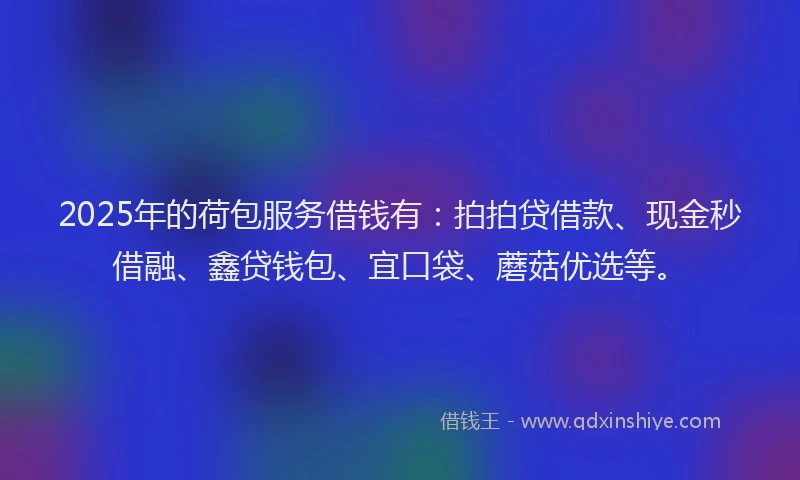 2025年的荷包服务借钱有：拍拍贷借款、现金秒借融、鑫贷钱包、宜口袋、蘑菇优选等。