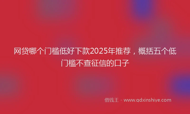 网贷哪个门槛低好下款2025年推荐，概括五个低门槛不查征信的口子