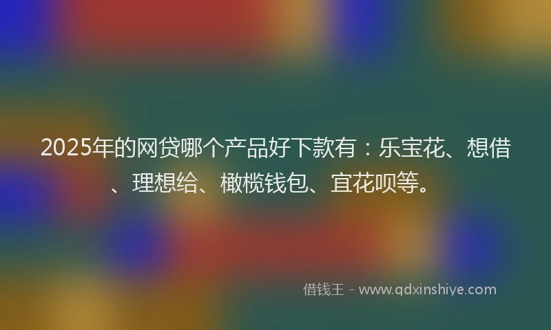 2025年的网贷哪个产品好下款有：乐宝花、想借、理想给、橄榄钱包、宜花呗等。