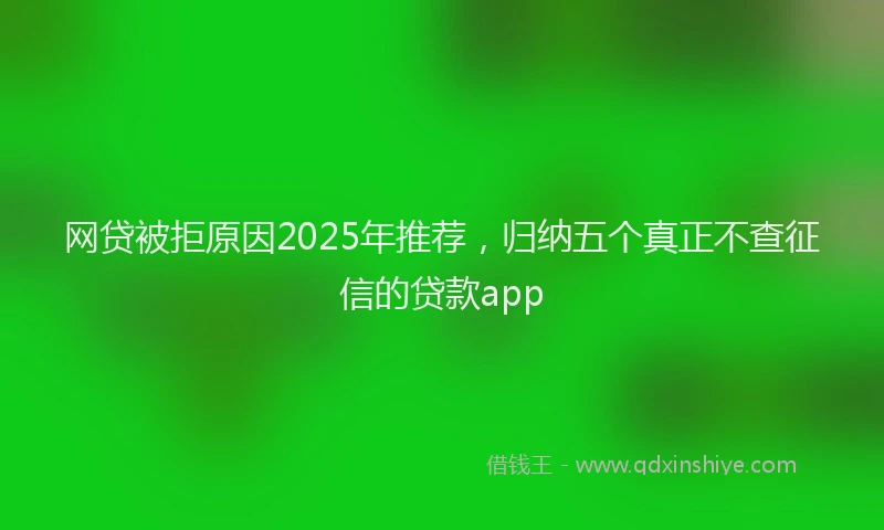 网贷被拒原因2025年推荐，归纳五个真正不查征信的贷款app