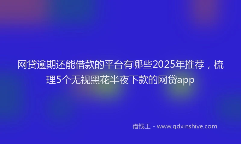 网贷逾期还能借款的平台有哪些2025年推荐，梳理5个无视黑花半夜下款的网贷app