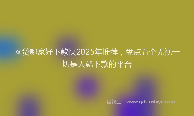 网贷哪家好下款快2025年推荐，盘点五个无视一切是人就下款的平台