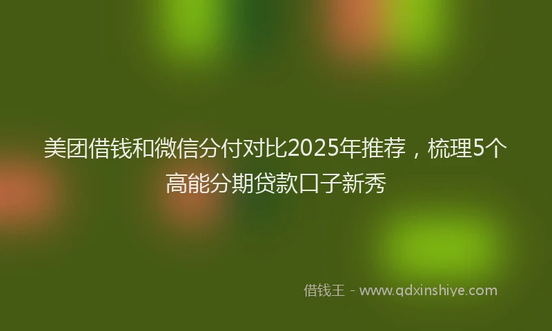 美团借钱和微信分付对比2025年推荐，梳理5个高能分期贷款口子新秀