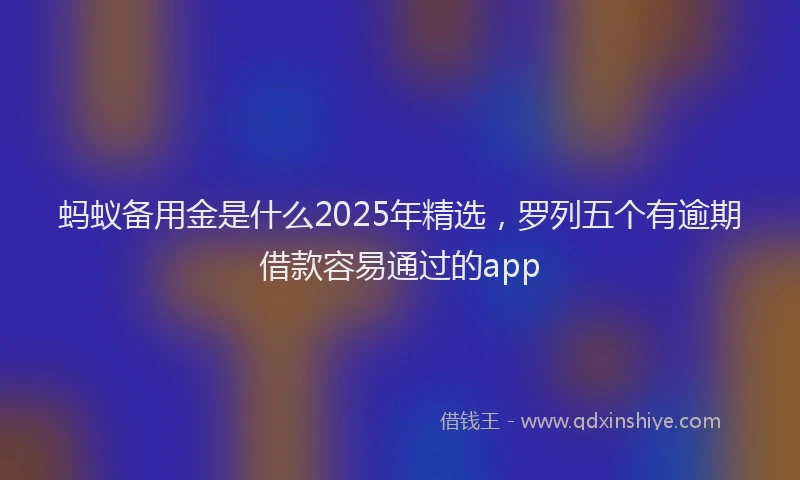 蚂蚁备用金是什么2025年精选，罗列五个有逾期借款容易通过的app