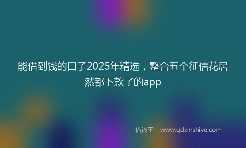 能借到钱的口子2025年精选，整合五个征信花居然都下款了的app