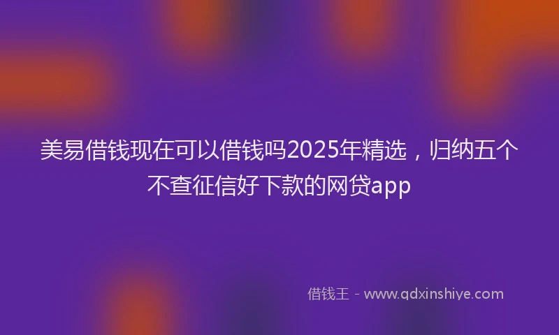 美易借钱现在可以借钱吗2025年精选，归纳五个不查征信好下款的网贷app