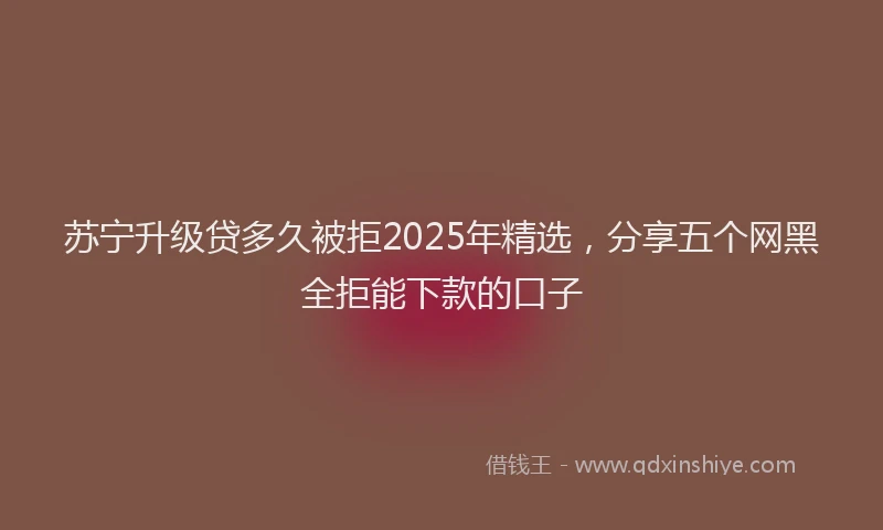 苏宁升级贷多久被拒2025年精选，分享五个网黑全拒能下款的口子