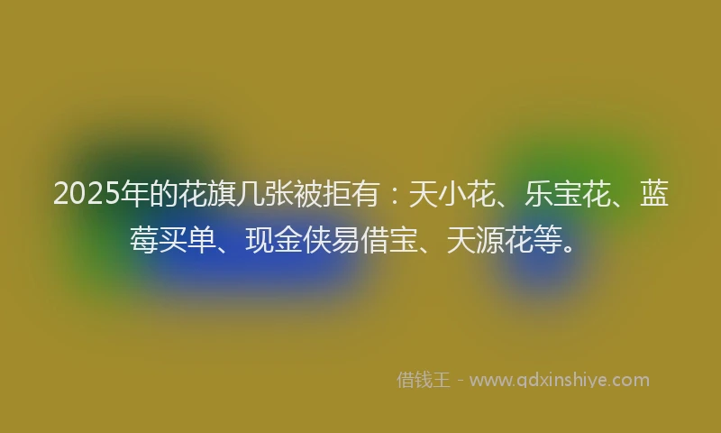 2025年的花旗几张被拒有：天小花、乐宝花、蓝莓买单、现金侠易借宝、天源花等。