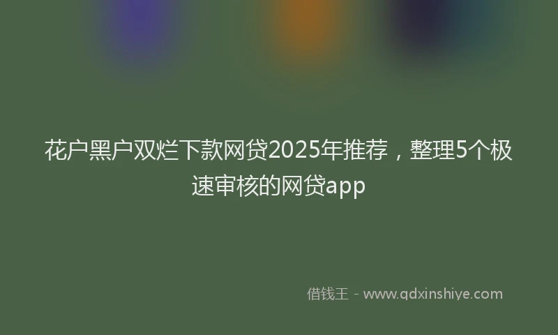 花户黑户双烂下款网贷2025年推荐，整理5个极速审核的网贷app