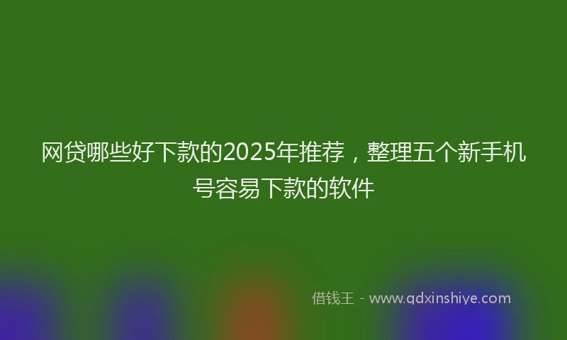 网贷哪些好下款的2025年推荐，整理五个新手机号容易下款的软件