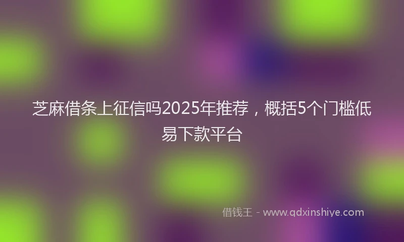 芝麻借条上征信吗2025年推荐，概括5个门槛低易下款平台