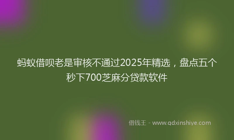 蚂蚁借呗老是审核不通过2025年精选，盘点五个秒下700芝麻分贷款软件