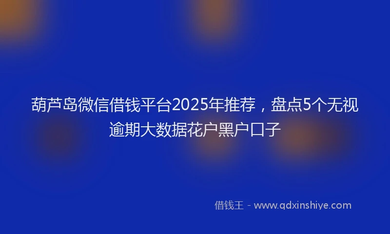 葫芦岛微信借钱平台2025年推荐，盘点5个无视逾期大数据花户黑户口子