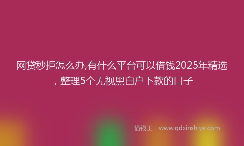 网贷秒拒怎么办,有什么平台可以借钱2025年精选，整理5个无视黑白户下款的口子