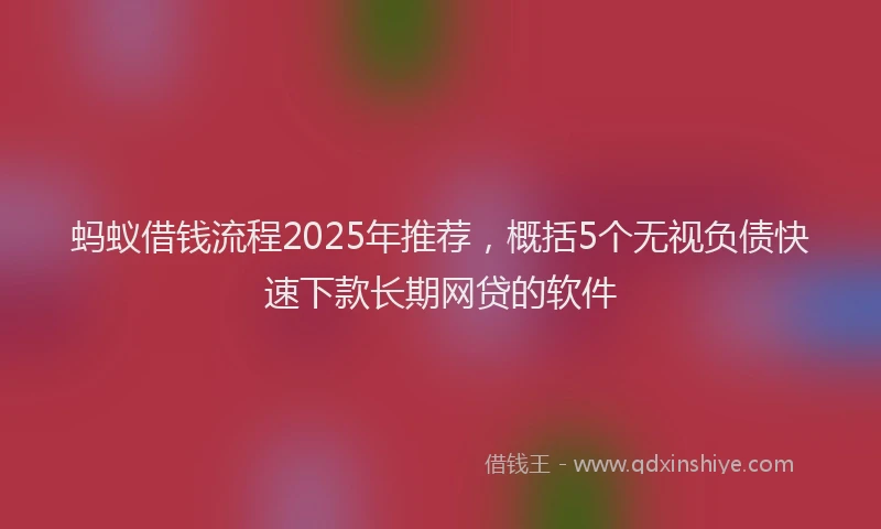 蚂蚁借钱流程2025年推荐，概括5个无视负债快速下款长期网贷的软件