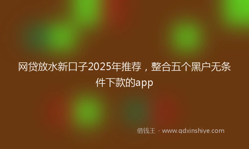 网贷放水新口子2025年推荐，整合五个黑户无条件下款的app