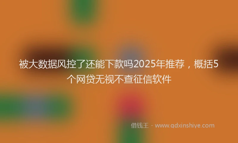 被大数据风控了还能下款吗2025年推荐，概括5个网贷无视不查征信软件