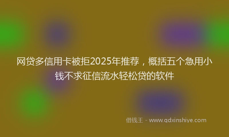 网贷多信用卡被拒2025年推荐，概括五个急用小钱不求征信流水轻松贷的软件