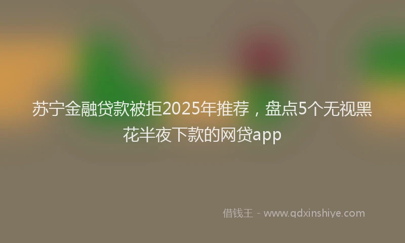 苏宁金融贷款被拒2025年推荐，盘点5个无视黑花半夜下款的网贷app