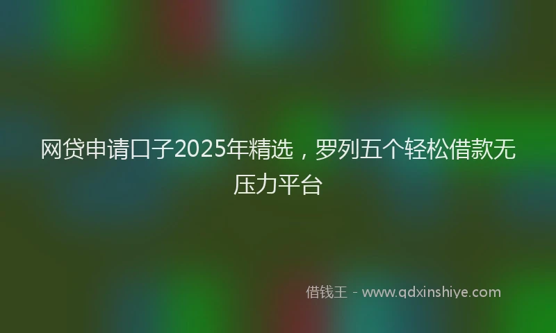 网贷申请口子2025年精选，罗列五个轻松借款无压力平台