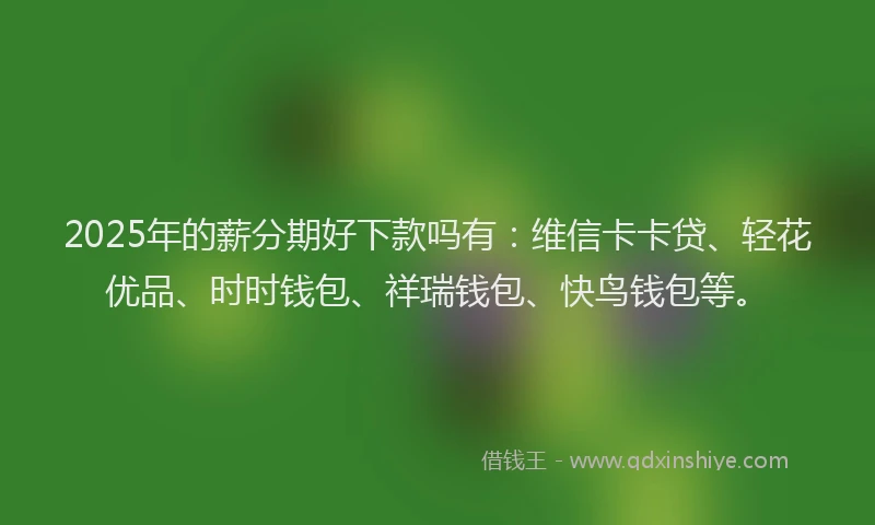 2025年的薪分期好下款吗有：维信卡卡贷、轻花优品、时时钱包、祥瑞钱包、快鸟钱包等。