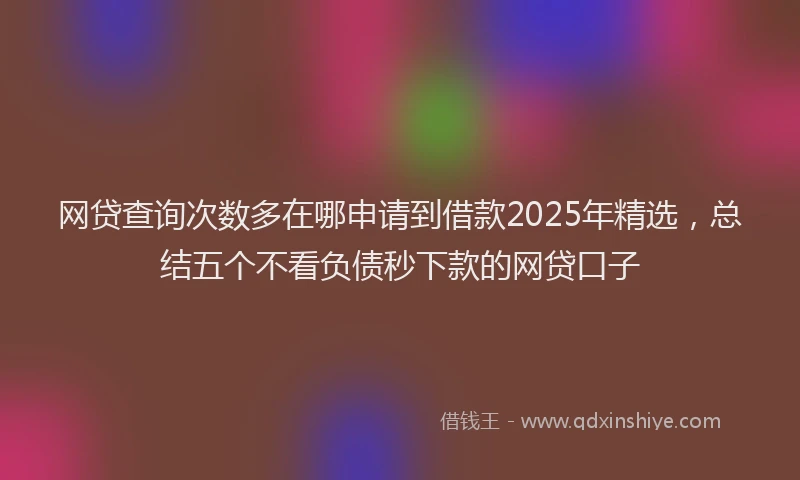 网贷查询次数多在哪申请到借款2025年精选，总结五个不看负债秒下款的网贷口子