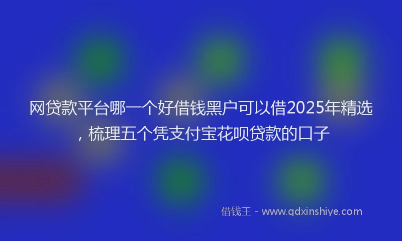 网贷款平台哪一个好借钱黑户可以借2025年精选，梳理五个凭支付宝花呗贷款的口子