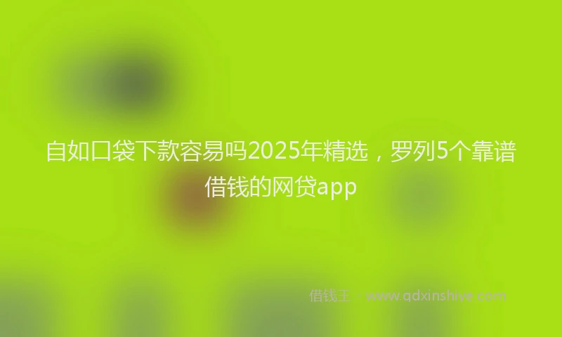 自如口袋下款容易吗2025年精选，罗列5个靠谱借钱的网贷app
