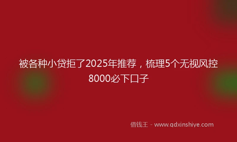被各种小贷拒了2025年推荐，梳理5个无视风控8000必下口子
