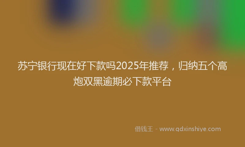 苏宁银行现在好下款吗2025年推荐，归纳五个高炮双黑逾期必下款平台