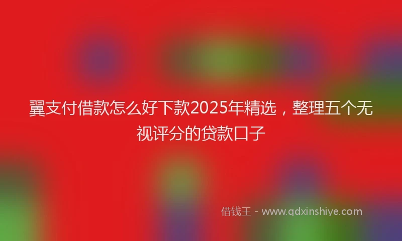 翼支付借款怎么好下款2025年精选，整理五个无视评分的贷款口子