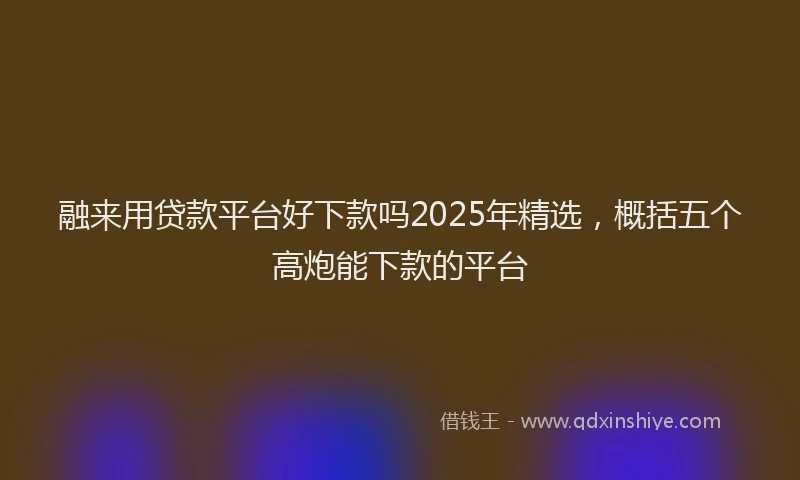 融来用贷款平台好下款吗2025年精选，概括五个高炮能下款的平台