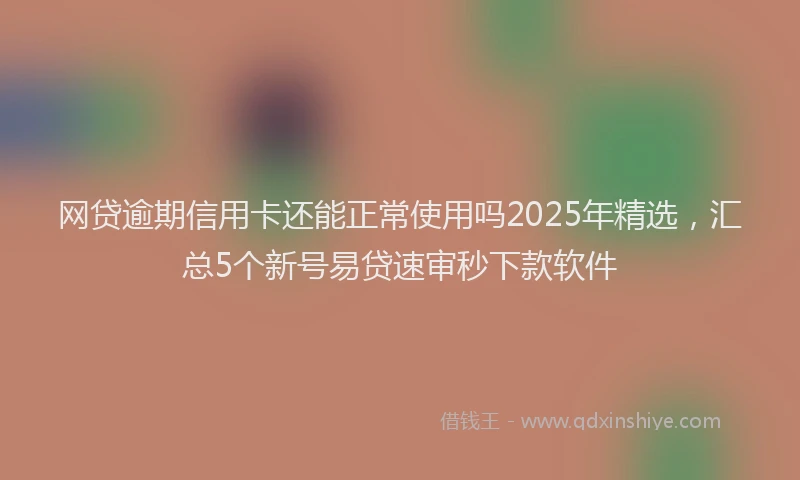 网贷逾期信用卡还能正常使用吗2025年精选，汇总5个新号易贷速审秒下款软件