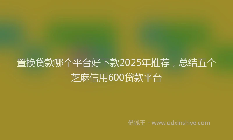 置换贷款哪个平台好下款2025年推荐，总结五个芝麻信用600贷款平台