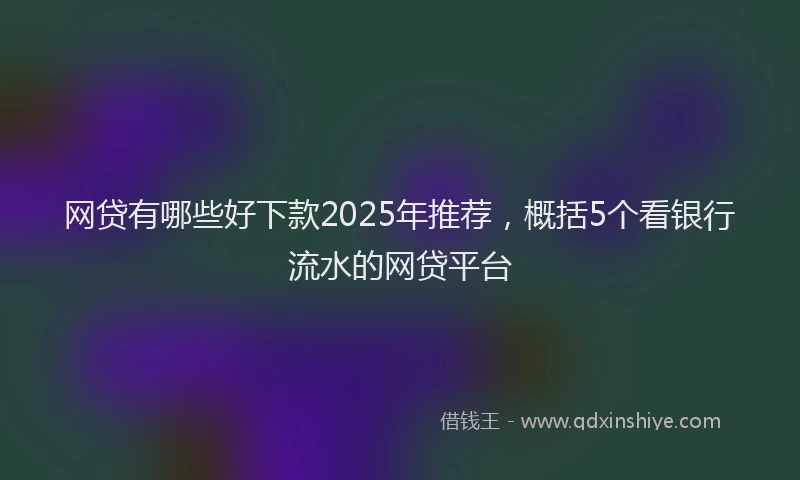 网贷有哪些好下款2025年推荐，概括5个看银行流水的网贷平台