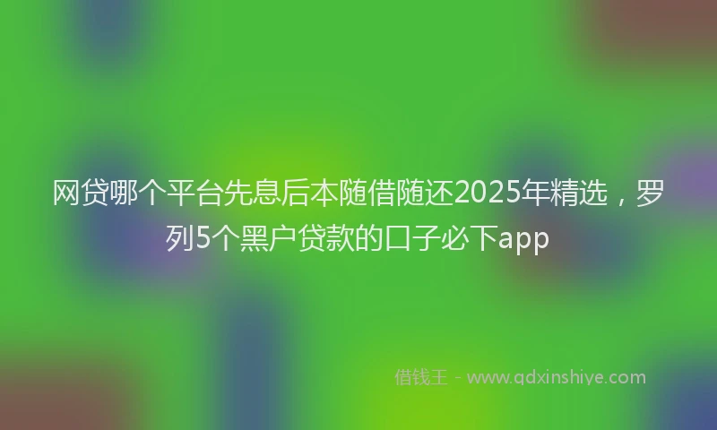 网贷哪个平台先息后本随借随还2025年精选，罗列5个黑户贷款的口子必下app