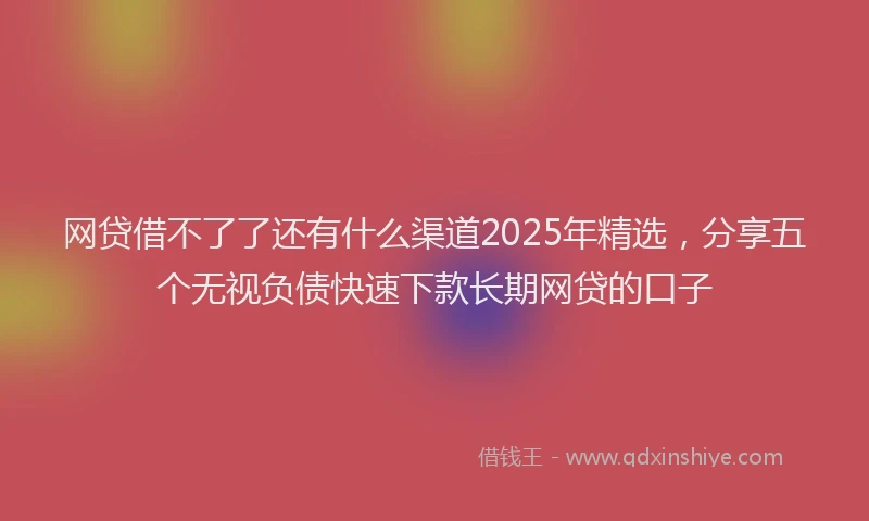 网贷借不了了还有什么渠道2025年精选，分享五个无视负债快速下款长期网贷的口子
